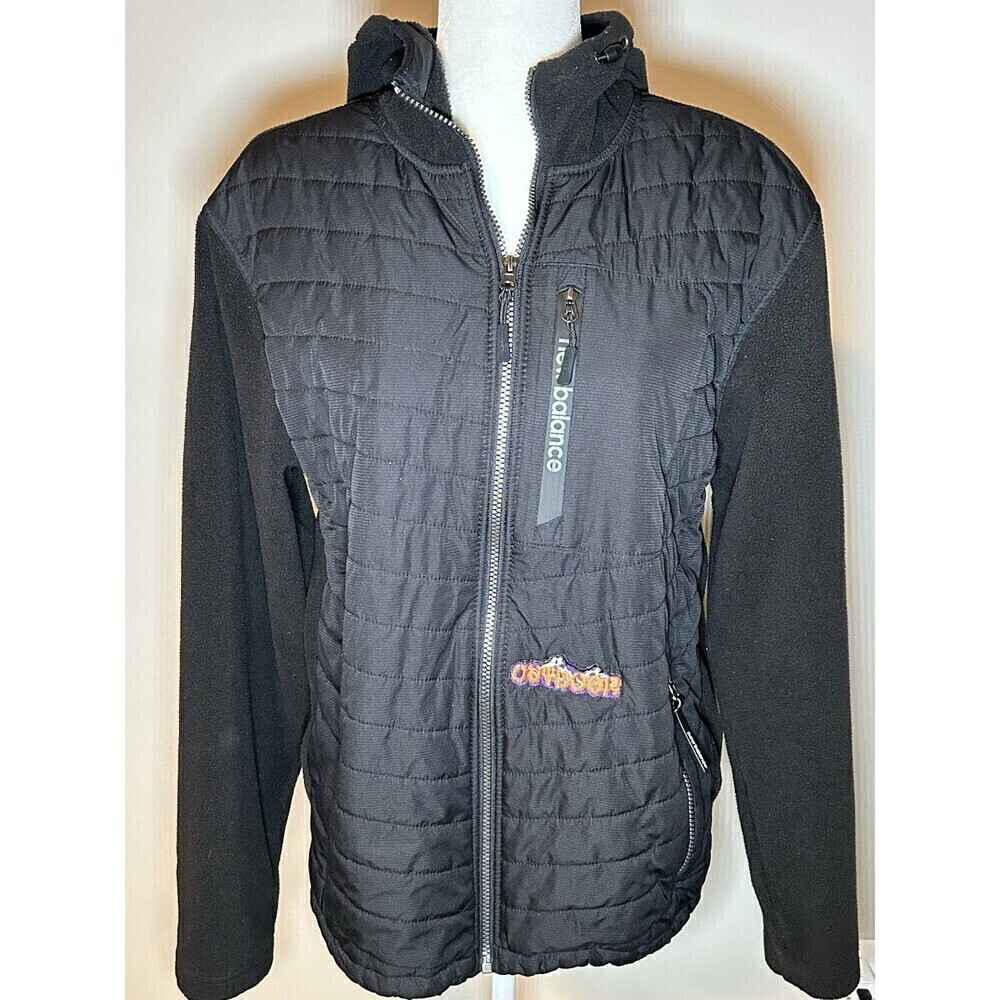 New Balance Men’s Black Quilted/Fleece Jacket with Hood Medium